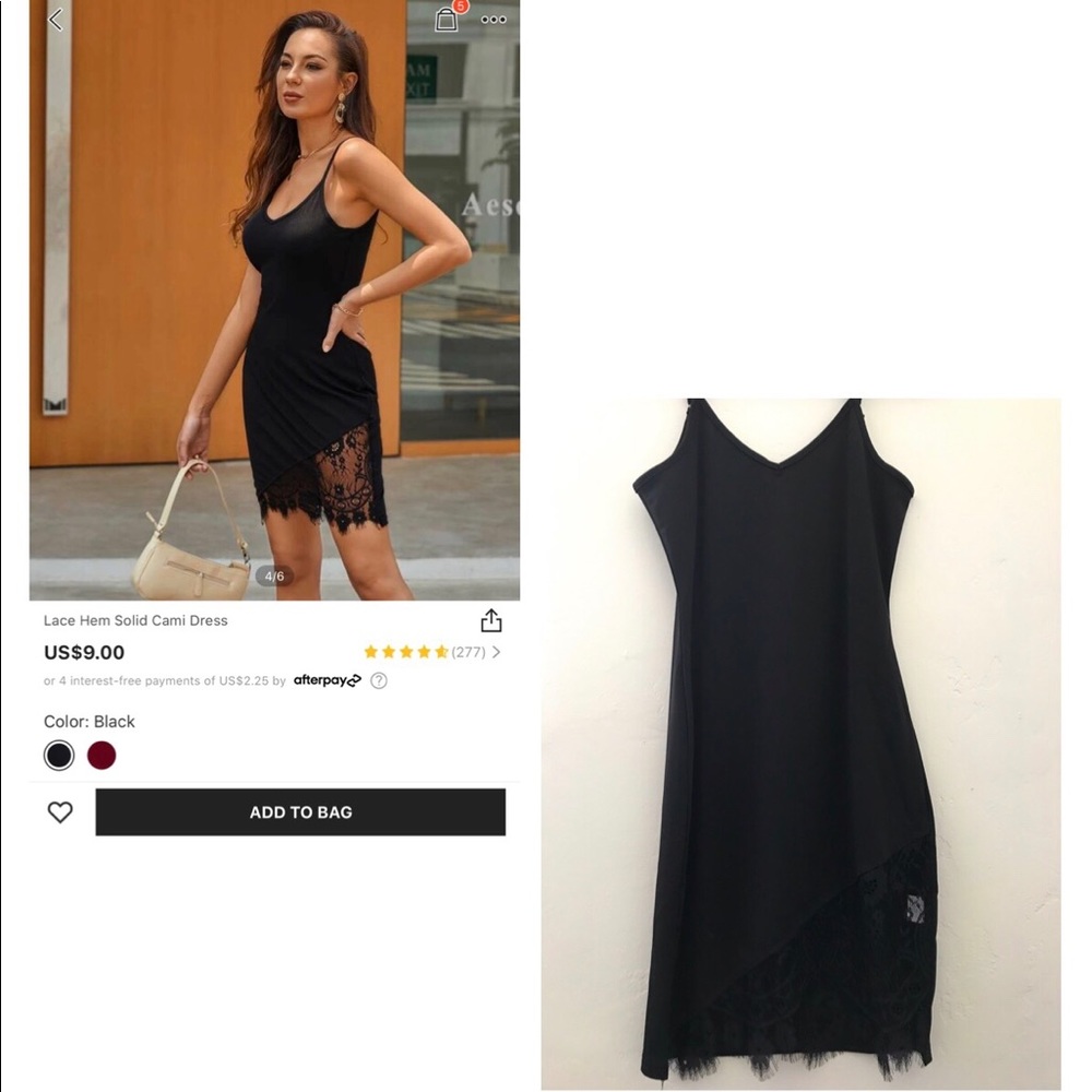 Lace hem cami dress